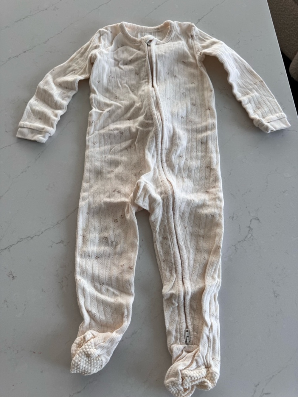 Colored Organics Cream Footed Bi-Zipper Sleeper